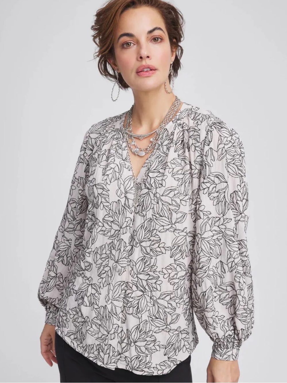 Chico's ruffle trim blouse